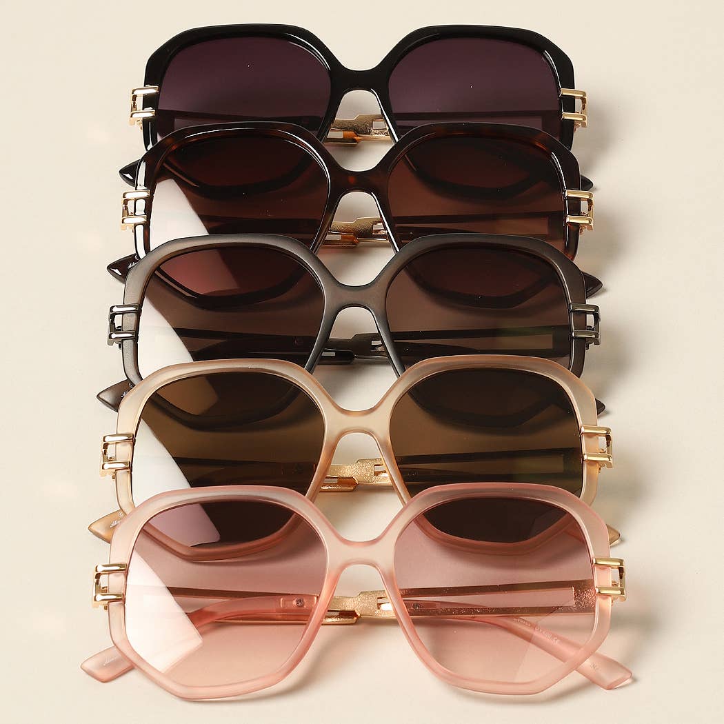 Geometric Metal Accent Sunnies Sunglasses
