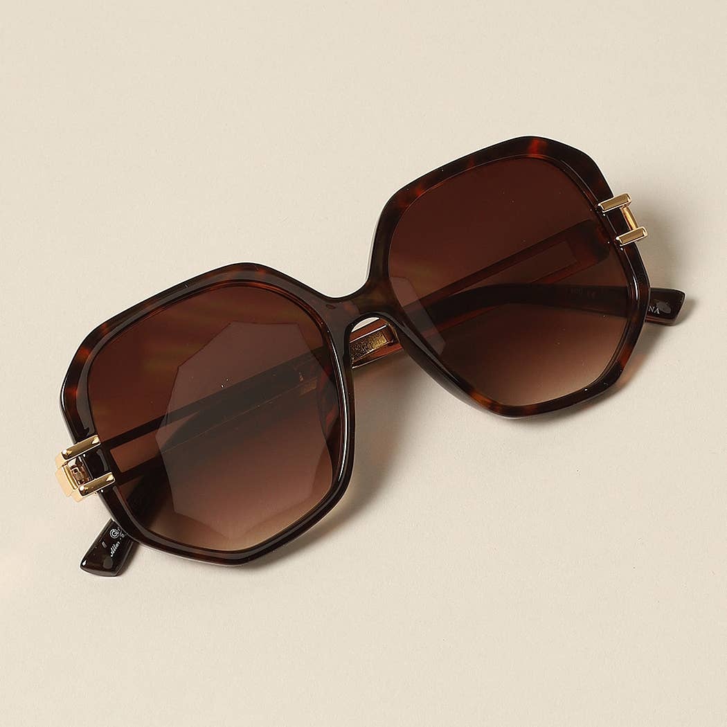 Geometric Metal Accent Sunnies Sunglasses