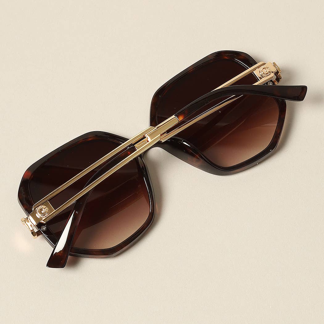 Geometric Metal Accent Sunnies Sunglasses
