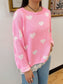 Heart Knit Lace Sweater Shirts & Tops