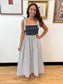 Navy Mixed Patterned Midi Dress Dress