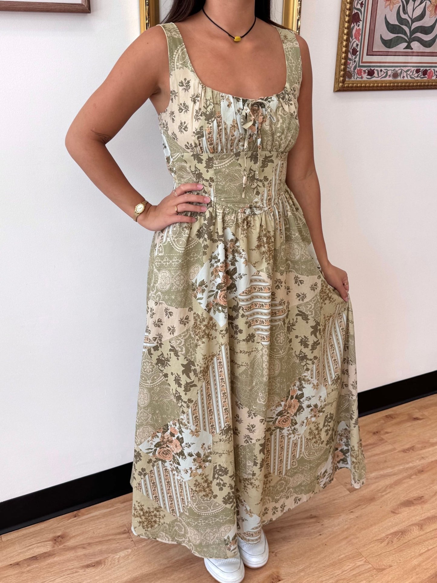 Olive Garden Patchwork Dress Dress