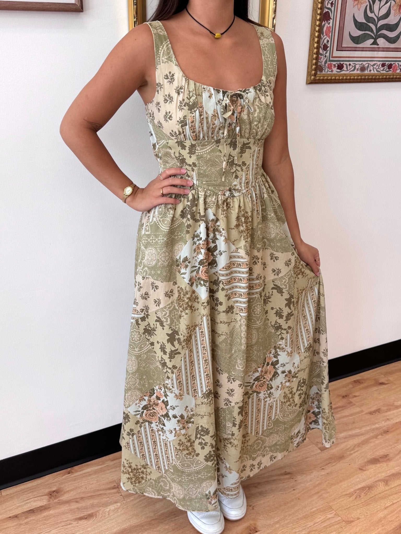 Olive Garden Patchwork Dress Dress