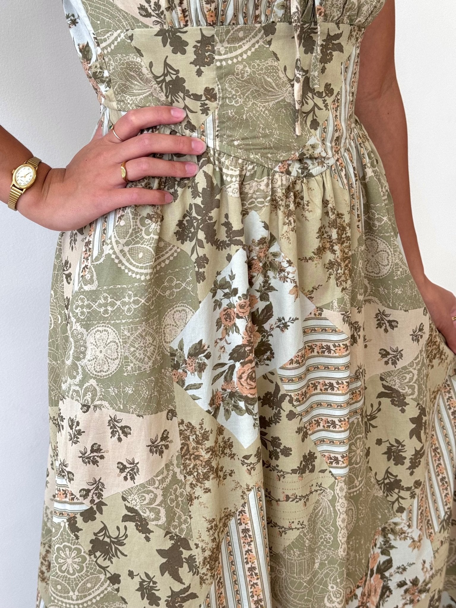 Olive Garden Patchwork Dress Dress