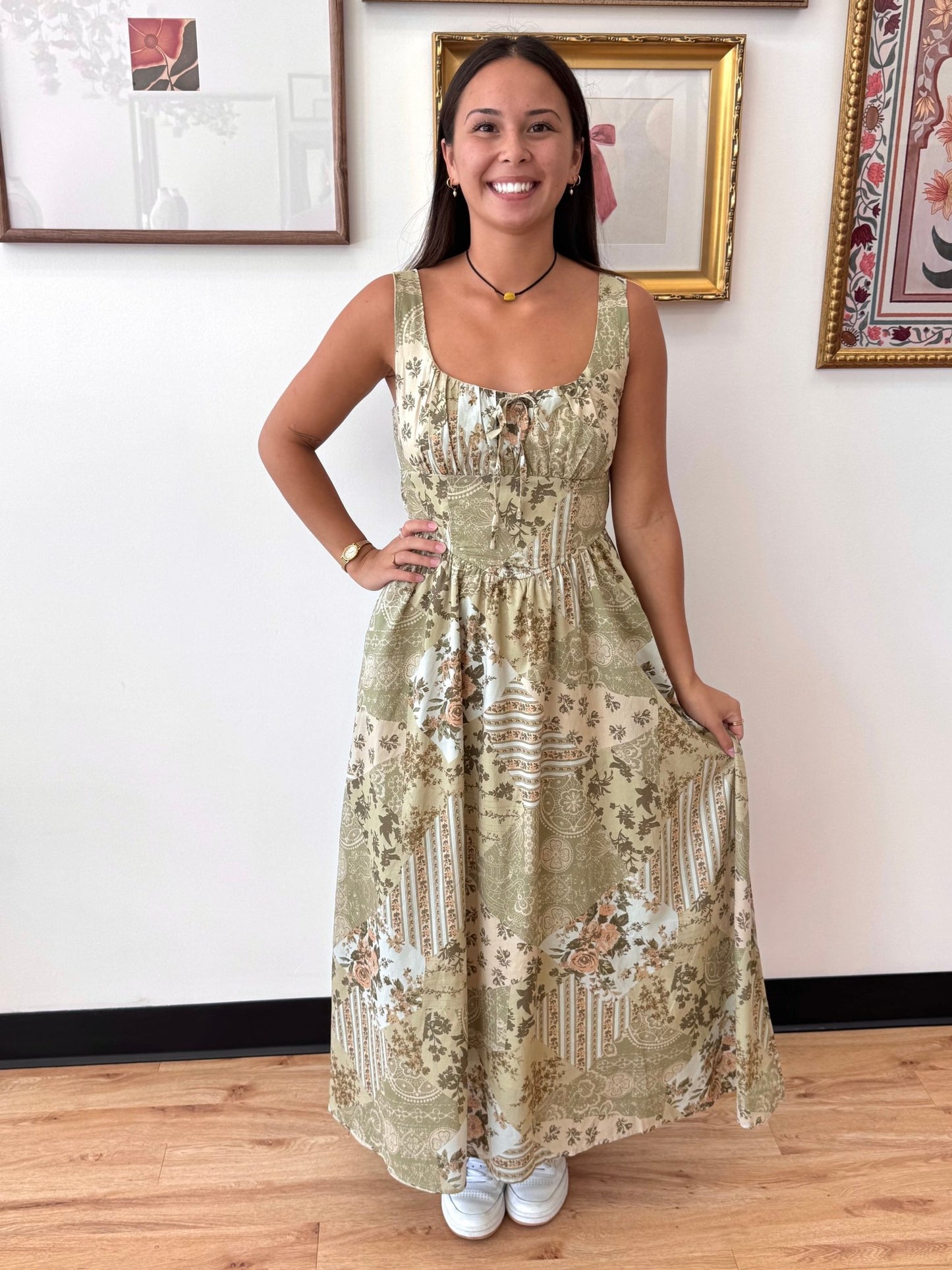 Olive Garden Patchwork Dress Dress