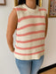 Pink Weave Stripe Tank Top Shirts & Tops