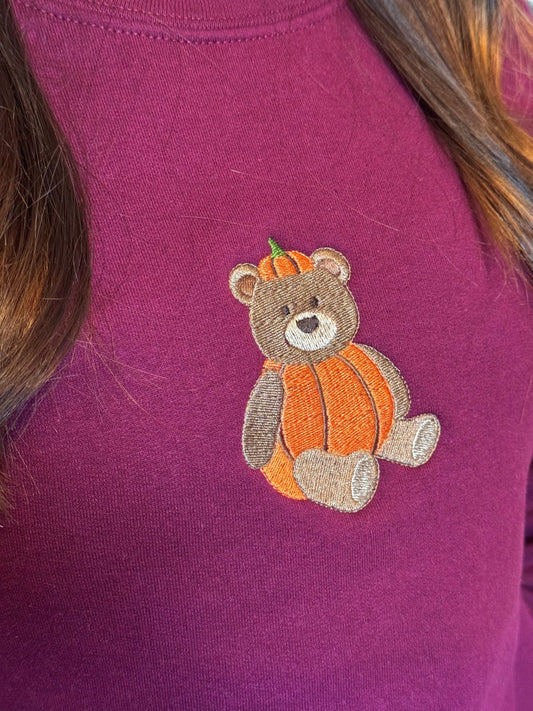 Pumpkin Bear Embroidered Sweatshirt - Authenticity