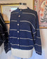 Round Neck Striped Cardigan Shirts & Tops