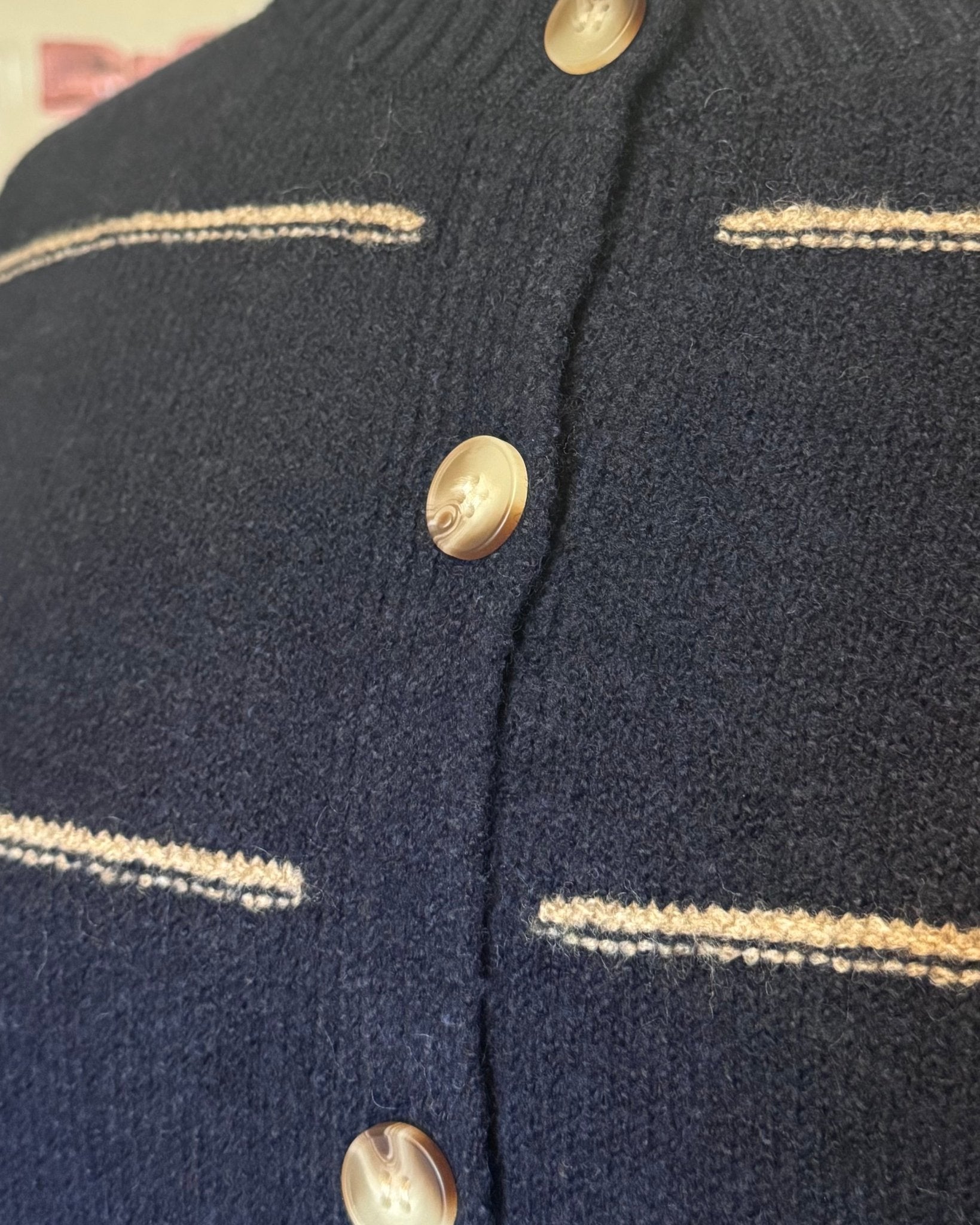 Round Neck Striped Cardigan Shirts & Tops