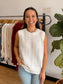 Ruffle Back Button Sweater Vest Shirts & Tops