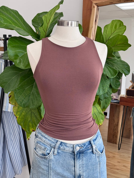 Soft Core Boat Neck Tank Shirts & Tops