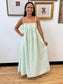 Stripe Print Pleated Maxi Dress Dress