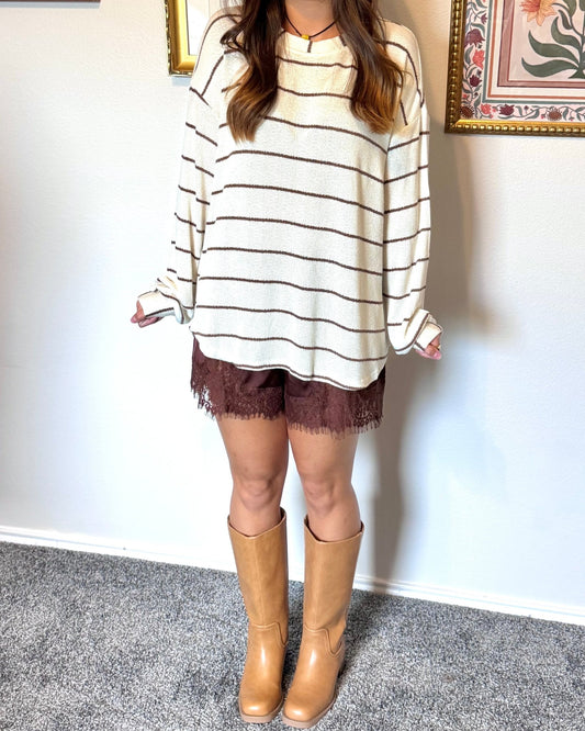 Striped Knit Long Sleeve Top - Authenticity