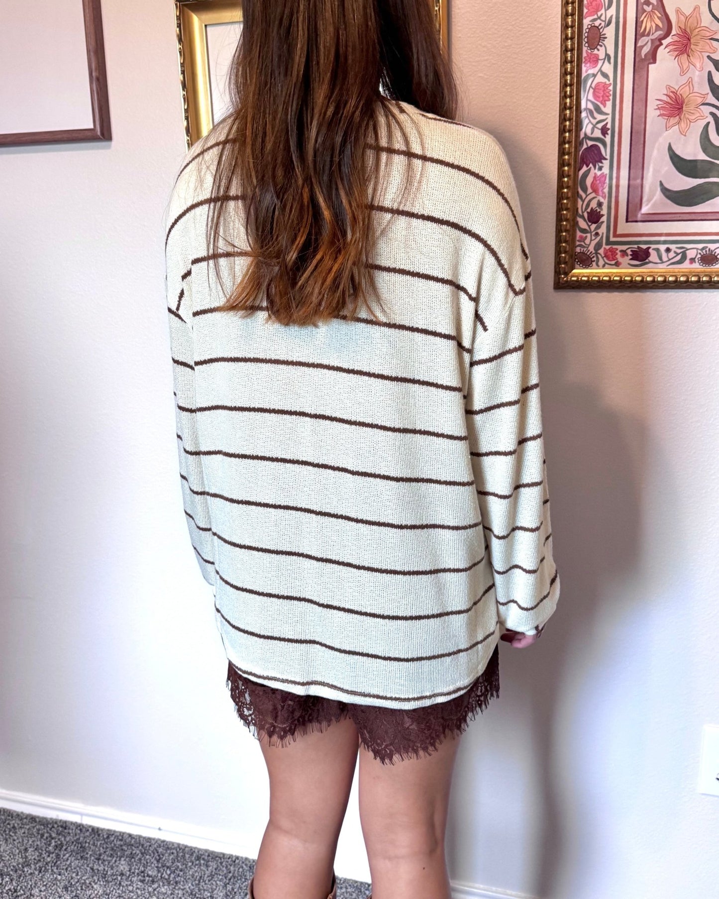 Striped Knit Long Sleeve Top Shirts & Tops