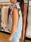 Striped Ruffle Sleeve Top Shirts & Tops