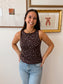 Studded Brown Boatneck Tank Top Shirts & Tops
