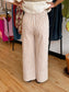 Taupe Striped Wide Leg Pants Bottoms
