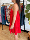 Tiered Babydoll Red Dress Dress