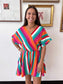 Tropical Striped Romper Romper